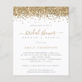 Budget Gold Glitzer Bridal Dusche Einladung