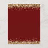 Budget Gold Glitzer Burgundy Verlobung Einladung (Rückseite)