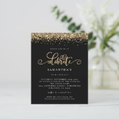 Budget Gold Glitzer Celebrate Birthday Black (Stehend Vorderseite)