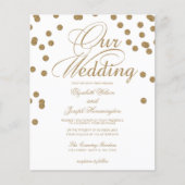 Budget Gold Glitzer Confetti Hochzeit Einladung (Vorderseite)