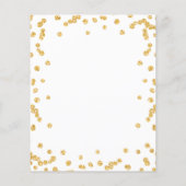 BUDGET Gold Glitzer Confetti Script Wedding Flyer (Hinten)