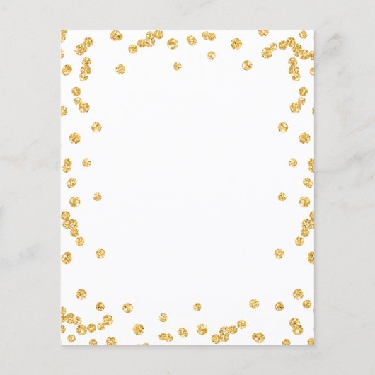 BUDGET Gold Glitzer Confetti Script Wedding Flyer (Hinten)
