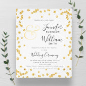BUDGET Gold Glitzer Confetti Script Wedding Flyer