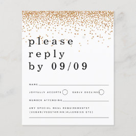 Budget Gold Glitzer Confetti Script Wedding RSVP