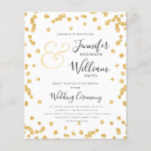 Budget Gold Glitzer Confetti Wedding Einladung (Vorderseite)