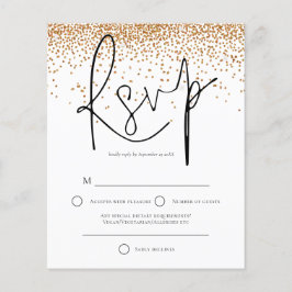 Budget Gold Glitzer Confetti Wedding RSVP