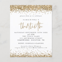Budget Gold Glitzer Dreißigste Party Einladung