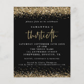 Budget Gold Glitzer Dreißigste Party Schwarze Einl (Vorderseite)