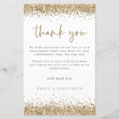 Budget Gold Glitzer Engagement Party Vielen Dank (Vorderseite)