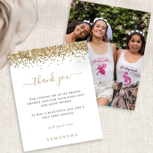 Budget Gold Glitzer Foto Brautparty Vielen Dank