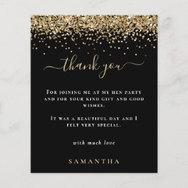 Budget Gold Glitzer Foto Hen Party Black Danke