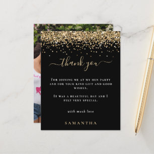 Budget Gold Glitzer Foto Hen Party Black Danke