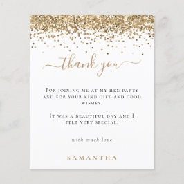 Budget Gold Glitzer Foto Hen Party Vielen Dank