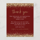 Budget Gold Glitzer Foto Hochzeit Burgundy Dank (Vorderseite)