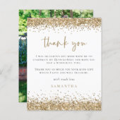 Budget Gold Glitzer Foto Quinceañera Vielen Dank (Vorne/Hinten)