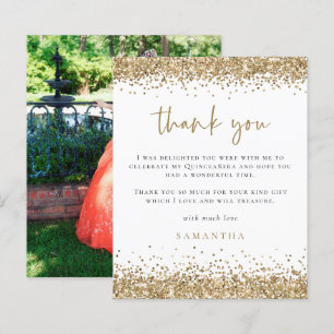 Budget Gold Glitzer Foto Quinceañera Vielen Dank