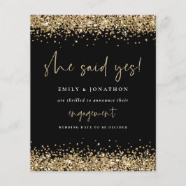 Budget Gold Glitzer Foto Sie sagte ja Verlobung