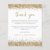 Budget Gold Glitzer Foto Verlobung Vielen Dank (Vorderseite)