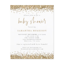 Budget Gold Glitzer Girl Boy Kinderdusche Einladun