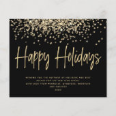 BUDGET Gold Glitzer Happy Holidays Card (Vorderseite)
