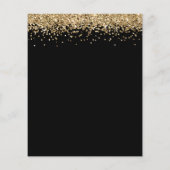 Budget Gold Glitzer Hen Night Black Einladung (Rückseite)