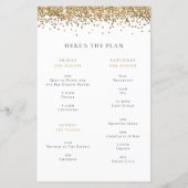 Budget Gold Glitzer Hen Party Weekend Einladung (Rückseite)