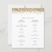 Budget Gold Glitzer Hen Weekend Einladung (Rückseite)