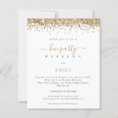 Budget Gold Glitzer Hen Weekend Einladung (Vorderseite)