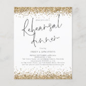 Budget Gold Glitzer Hochzeit Probe Dinner (Vorderseite)