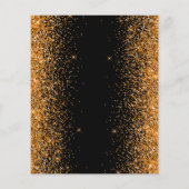 Budget Gold Glitzer Luxus Flat Menu Card (Rückseite)