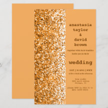 Budget Gold Glitzer Moderne Hochzeitseinladung