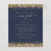 Budget Gold Glitzer Navy Blue Silvester Party (Vorderseite)