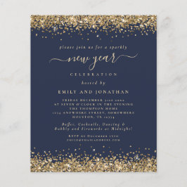 Budget Gold Glitzer Navy Blue Silvester Party