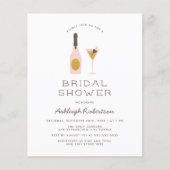 Budget Gold Glitzer & Pink Cocktails Brautparty (Vorderseite)