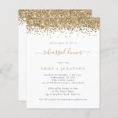 Budget Gold Glitzer Probe Einladung (Vorne/Hinten)