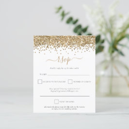 Budget Gold Glitzer QR Code Wedding RSVP