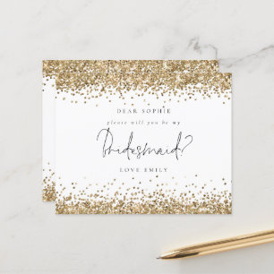 Budget Gold Glitzer Script Bridesmaid Anforderung