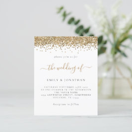 Budget Gold Glitzer Script Einladung