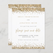 Budget Gold Glitzer Script Hochzeit speichern das (Vorne/Hinten)