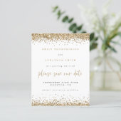 Budget Gold Glitzer Script Hochzeit speichern das (Stehend Vorderseite)