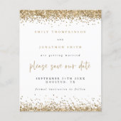 Budget Gold Glitzer Script Hochzeit speichern das (Vorderseite)