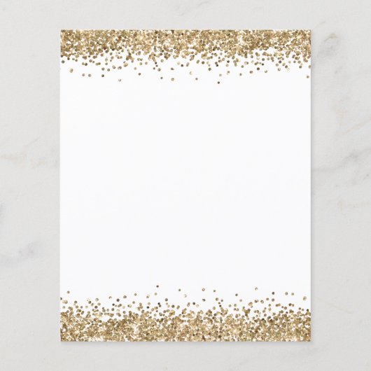 Budget Gold Glitzer Script Silvester Party (Rückseite)
