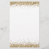 Budget Gold Glitzer Script Wedding Menu (Rückseite)