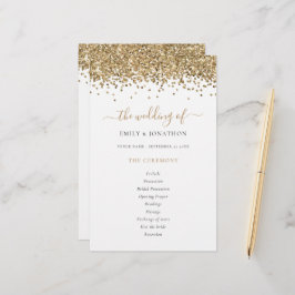 Budget Gold Glitzer Script Wedding Programm