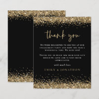 Budget Gold Glitzer Verlobung Black Vielen Dank