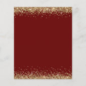 Budget Gold Glitzer Wedding Burgundy Save the Date (Rückseite)