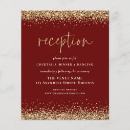 Budget Gold Glitzer Wedding Reception Burgundy enc