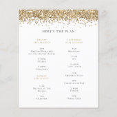 Budget Gold Glitzer Weekend Hen Party Einladung (Rückseite)