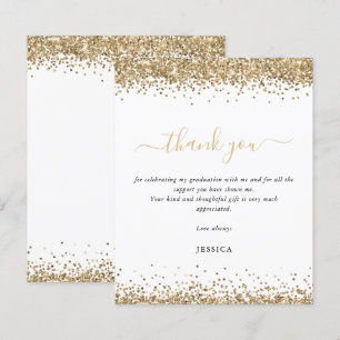 Budget Gold Glitzer White 2024 Abschluss Danke
