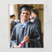 Budget Gold Grad Cap Foto Abschluss Ankündigung (Rückseite)